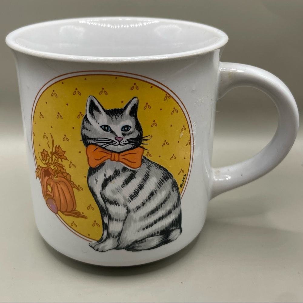 Vintage 1985 Chadwick Miller Orange Bow Tie Cat